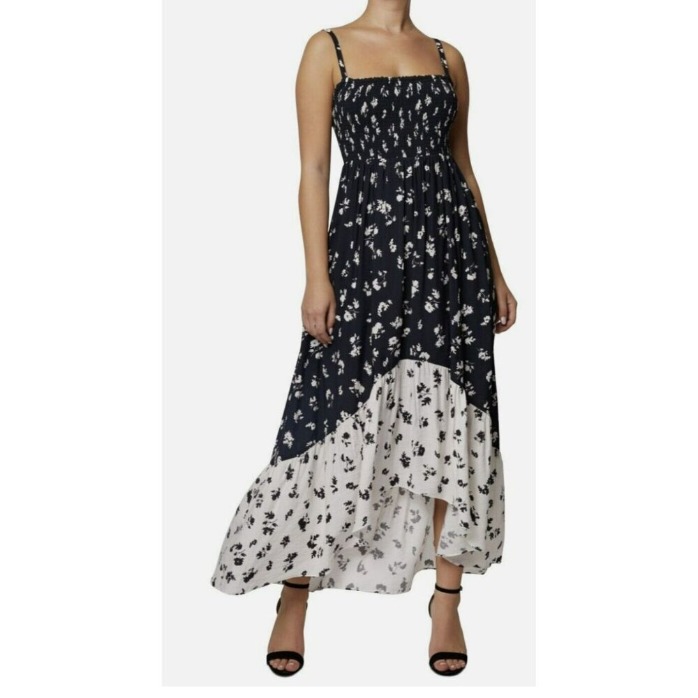 Laundry Shelli Segal Floral Smocked Maxi Sleeveless Dress Size 8 NWT
